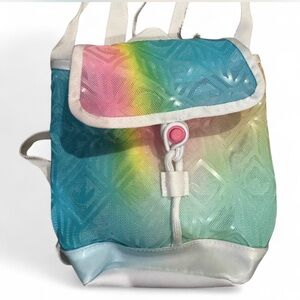 Adidas Blue and Pink Fashion Backpack with Front Flap